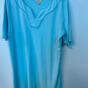 Talbots teal gown sort sleeve size large like new